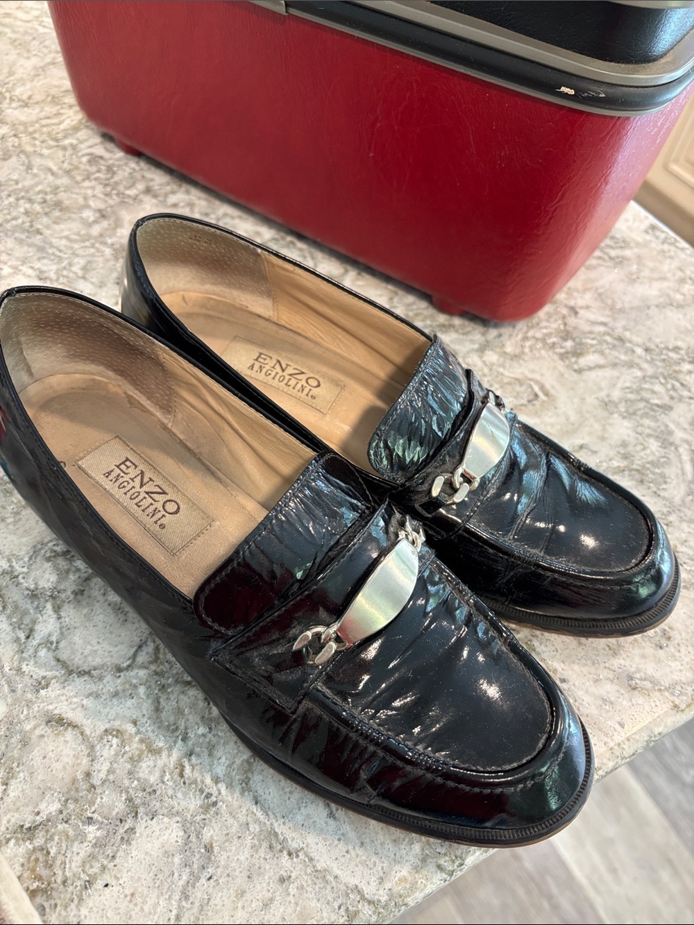 Enzo Angiolini woman’s Black Patent Leather Bit Loafers